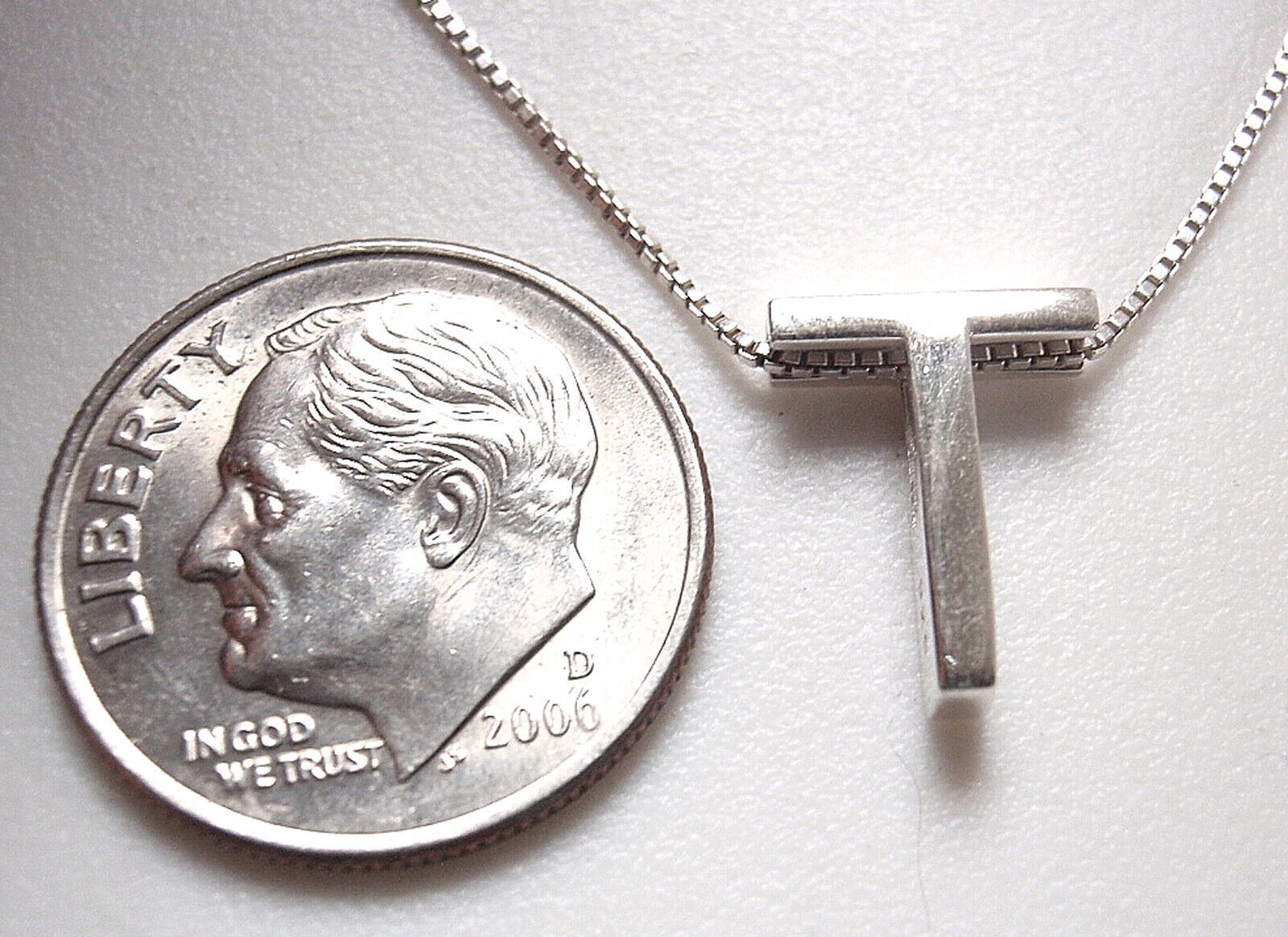 Letter T 925 Sterling Silver Necklace   Simple Powerful and Beautiful    small