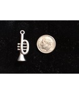 Trumpet antique silver Charm Pendant - £7.47 GBP