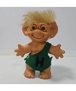 Troll Doll Green H Felt Outfit 5.5&quot; Vintage 1960&#39;s BLONDE HAIR green Eyes - $15.79