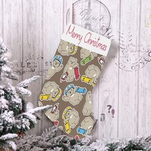 Christmas Stocking - Holiday Sock - Snowboard Bear - $13.97