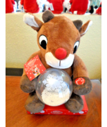 New Christmas Rudolph the Red Nose Reindeer Light Up Musical Plush Messa... - $34.99