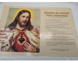 Polish Jesus Christ The Sacred Heart Poster 18 1/2&quot; X 12 1/2&quot; - £28.06 GBP