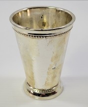 MM) Vintage Silver Plated Heavy Metal Tumbler Cup Vase Pot - £7.93 GBP