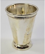 MM) Vintage Silver Plated Heavy Metal Tumbler Cup Vase Pot - £7.77 GBP
