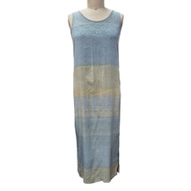 80s VTG Chico&#39;s Design  Rayon Sleeveless Maxi Dress Green/Blue Ombre  1( S) - $35.64