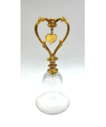 Vintage Crystal Bell with Gold Metal Handle - £9.58 GBP
