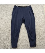 Nike Pro Dri-FIT Fleece Training Pants Men XL Blue Tapered Ankle Zip Act... - $49.45