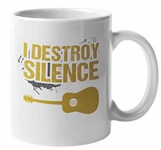 Make Your Mark Design I Destroy Silence. Musician Coffee &amp; Tea Mug for Guitarist - £15.78 GBP+