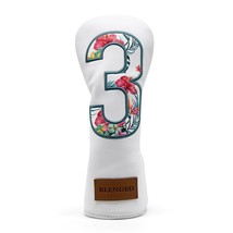 Blended Golf Club Fairway Headcover  Tropical Floral  Leather Patch Soft Inside - £15.80 GBP