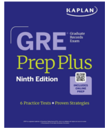 GRE Prep Plus, Ninth Edition (Kaplan Test Prep) - $15.00