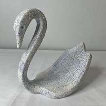 Vintage 1981 Ceramic Long Neck Blue and White Swan Hand Towel Holder Collectible - £18.49 GBP