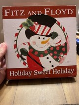 Fitz and Floyd Snack Canape Plate Snowman Holiday Sweet Holiday Macy’s B... - $14.52