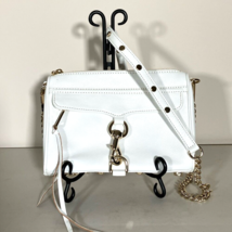 Beautiful Rebecca Minkoff Mini MAC Crossbody Bag White Leather Gold Chain - £45.73 GBP