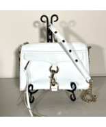Beautiful Rebecca Minkoff Mini MAC Crossbody Bag White Leather Gold Chain - £45.16 GBP