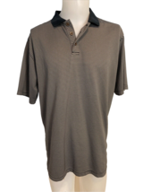 Caribbean Joe Men&#39;s Striped Polo Shirt Grey and Black XL - $264.86 MXN