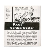 1949 Page Dairy And Farm Garden Tractor Advertisement Vintage Agricultur... - $27.56 CAD