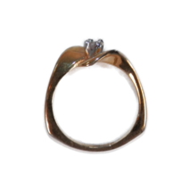 Wave Twist 8K HGE Heavy Gold Electroplate Yellow Gold Size 8  Ring With ... - $6.39