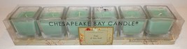 HTF SET OF 6 CHESAPEAKE BAY CANDLE SAGE &amp; SEA SALT SQUARE GLASS VOTIVE C... - $43.65