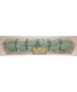 HTF SET OF 6 CHESAPEAKE BAY CANDLE SAGE &amp; SEA SALT SQUARE GLASS VOTIVE C... - $815.46 MXN