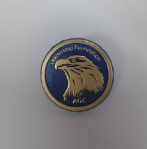 Vintage AGC Leadership Foundation Blue With Gold Tone Eagle Plastic Lapel Pin - £4.26 GBP