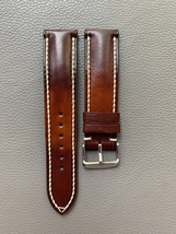 Brown VEG Genuine Cowhide Leather Watch Strap-Custom Handmade Band for M... - $39.00