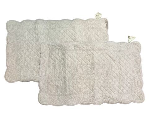 Simply Shabby Chic Pillow Sham King Lavender Quilted Cottage Cotton - £39.32 GBP