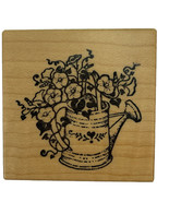 Flowers in Watering Can Morning Glory Petunia Rubber Stamp PSX D-022 Vin... - £7.64 GBP