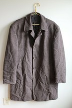 LAUREN Ralph Lauren 42 R Ivy Brown Mini-Stripe Wool Over Coat Button Front - £41.66 GBP