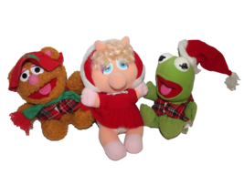 VTG Muppet Babies McDonald&#39;s Christmas Plush Set Kermit Fozzie Miss Piggy 1988 - $27.60