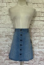 Mossimo Supply Co Womens Button Down Blue Denim Jean Skirt Size 16 New - £22.82 GBP