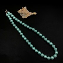 Cultured Aqua Blue Shell Pearl 8x8 mm Beads Stretch Necklace Adjustable AN-129 - £9.95 GBP