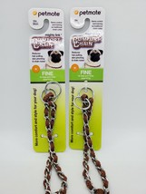 Petmate Comfort Choke Chain Dog Collar &amp; Woven Nylon Lot of 2 Brown - $9.90