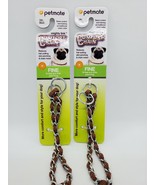 Petmate Comfort Choke Chain Dog Collar &amp; Woven Nylon Lot of 2 Brown - £7.79 GBP
