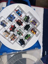 14 Mini Thomas the Tank Engine &amp; Friends Toy Train &amp; Car carry Storage Case Lot - £14.60 GBP