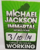 MICHAEL JACKSON - IMMORTAL 3/10/14 ORIGINAL TOUR CLOTH BACKSTAGE PASS *L... - $12.00