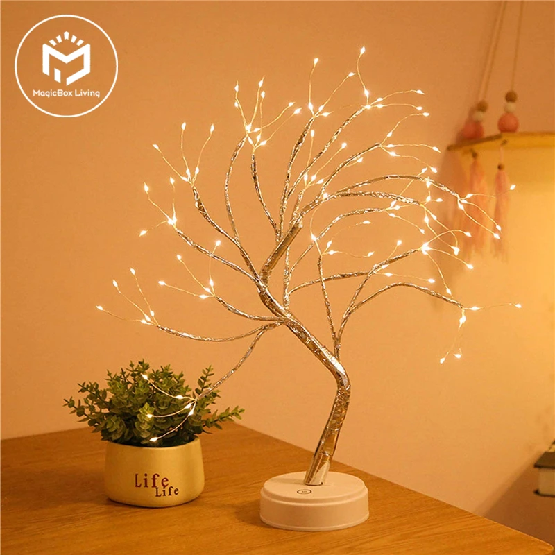LED Night Light Mini Christmas Tree Copper Wire Garland Lamp For Kids Home - £8.34 GBP+