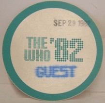 THE WHO - PETE TOWNSHEND - ORIGINAL SEP. 29, 1982 CLOTH SHOW BACKSTAGE *... - $15.00