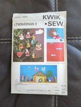 Kwik Sew 829 Christmas decoration ornaments UNCUT vintage Sewing pattern c1960s - £7.56 GBP