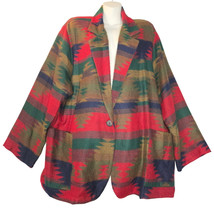 Vintage Joanna Womens Size 22W Blazer Colorful Aztec Pockets Artsy Y2K 90s  - £16.25 GBP