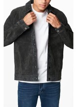 Mens Trucker Suede Leather Shirt Jacket Men Leather Suede Trucker Jacket... - £112.97 GBP+