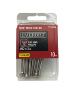 Everbilt Stainless Flat Head Sheet Metal Screws 12 x 3 In Durable Fasten... - $11.35 CAD