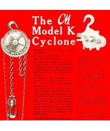 1922 Chisholm Moore K Cyclone Chain Hoist Advertisement Industrial Tools... - $54.83 CAD
