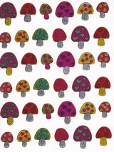 Mushroom Kindergarten Sticker Decal Size 13x10 cm/5x4inch Glitter Metallic D424 - £2.74 GBP