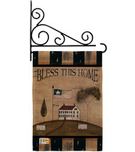 Welcome Bless This Home Burlap - Impressions Decorative Metal Fansy Wall Bracket - £26.76 GBP