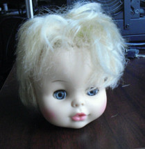 Vintage 1977 Vinyl Horsman Blonde Hair Baby Girl Doll Head  3 1/8&quot; Tall - £13.32 GBP