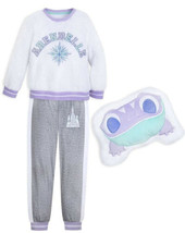 Disney Store Frozen 2 Girls Fleece Pajama &amp; Pillow Set Sz 4 Or 5/6 Nwt Pants Top - £23.91 GBP