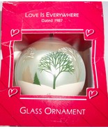Vintage Hallmark Love Is Everywhere 1987 Glass Keepsake Ornament - $13.60 CAD