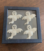 Tahari Silver Rhinestone Jeweled Napkin Rings SEt Of 4 Halloween Ghosts - $34.96