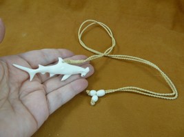 (J-Shark-6A) Hammerhead SHARK aceh bovine bone carved PENDANT Jewelry Necklace - £15.89 GBP