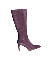 Donald Pliner Purple Suede Leather Boot Shoe Full Side Zipper New $495 NWT - $270.80 CAD